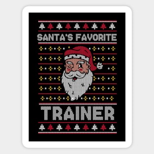 Santa's Favorite Trainer // Funny Ugly Christmas Sweater // Athletic Trainer Holiday Xmas Sticker